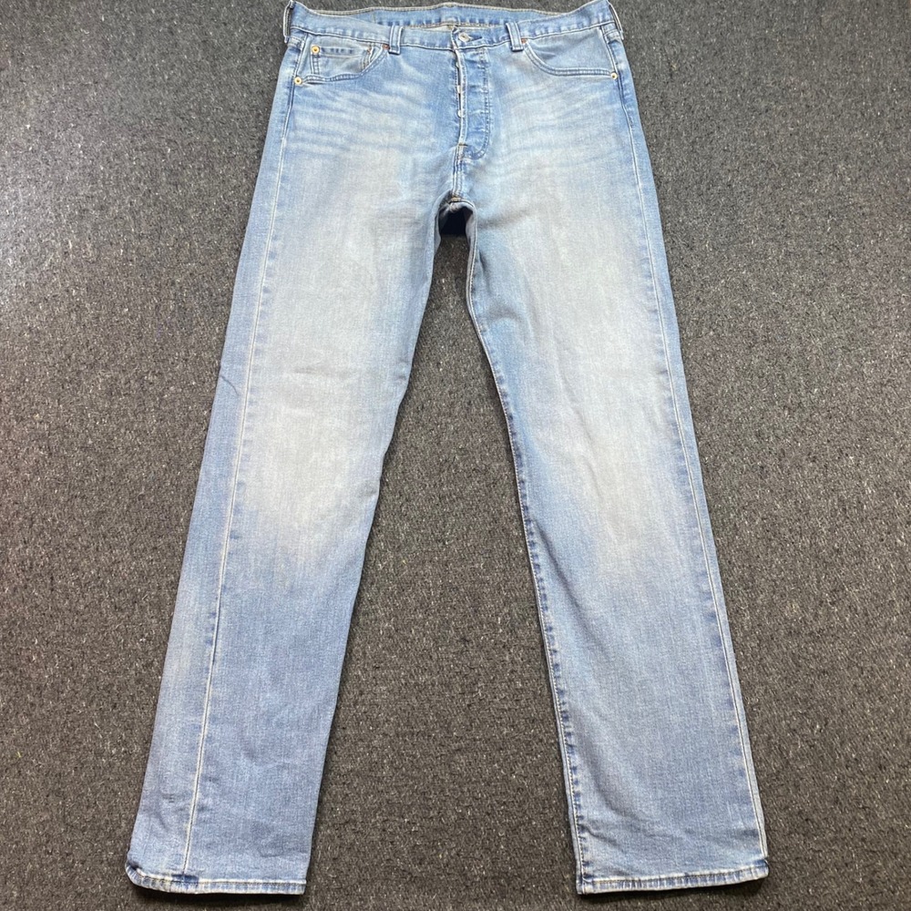 Levi 501 Jeans Sz 35 Mens Light Blue Skater Straight Leg Button Fly Denim Pants